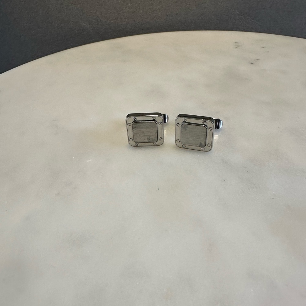 CARTIER 
Santos De Sterling Silver Cufflinks